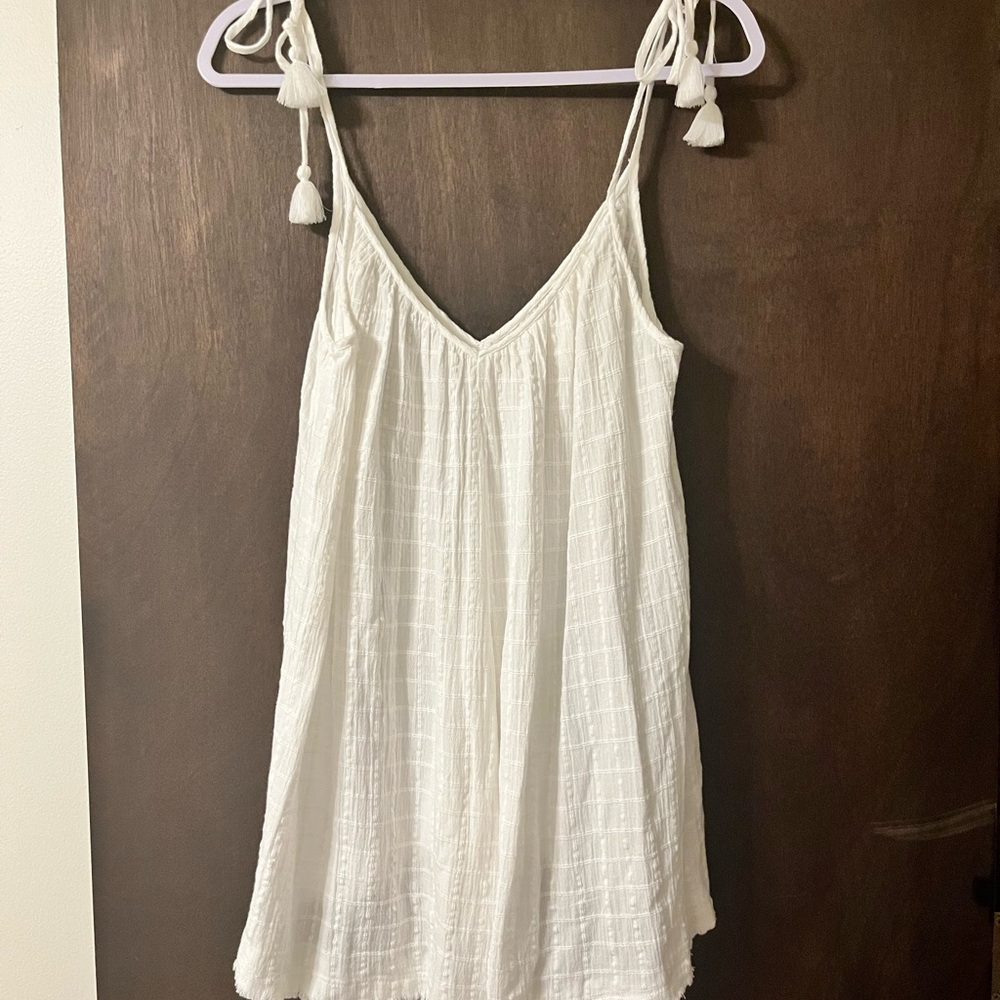 Aerie Women's White Linen Blend Beach Romper